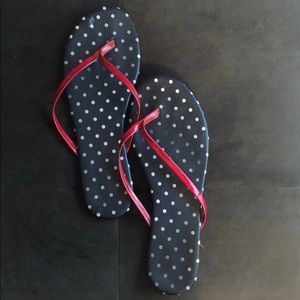 LC Lauren Flip Flops in blue and red